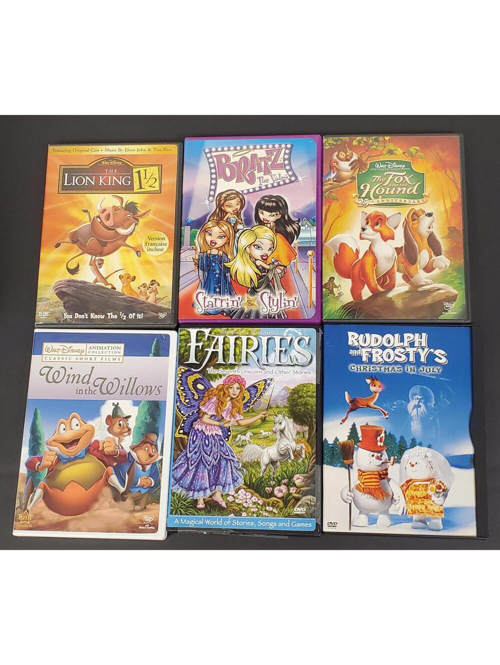 Lot of 6 Kids DVDs - The Lion King 1 1/2, Bratz, The Fox and the Hound+ GC